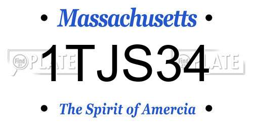 1TJS34 Massachusetts License Plate
