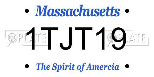 1TJT19 Massachusetts License Plate