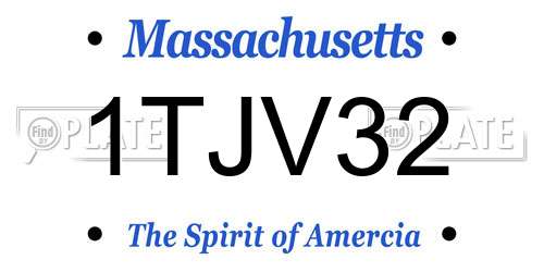 1TJV32 Massachusetts License Plate