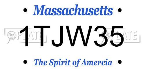 1TJW35 Massachusetts License Plate