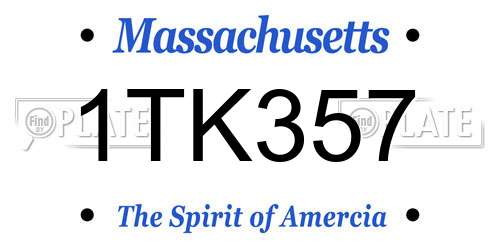 1TK357 Massachusetts License Plate