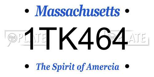 1TK464 Massachusetts License Plate