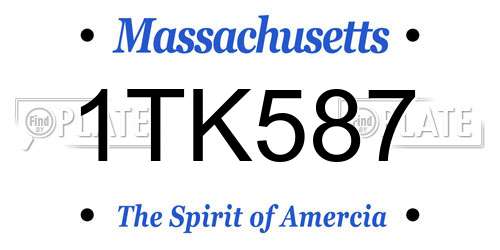 1TK587 Massachusetts License Plate