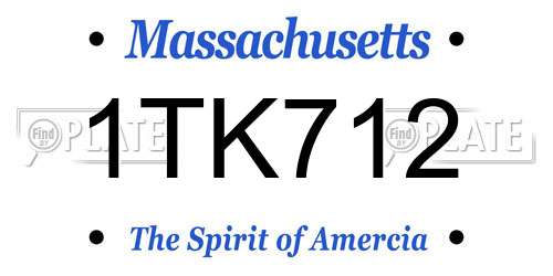 1TK712 Massachusetts License Plate