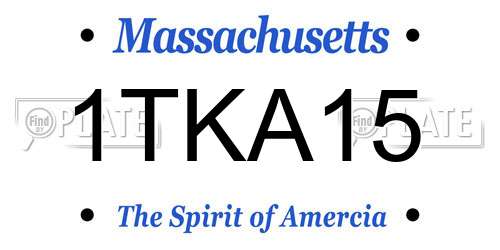 1TKA15 Massachusetts License Plate