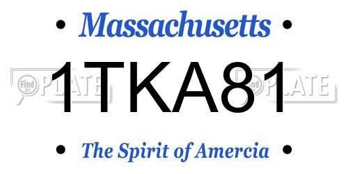 1TKA81 Massachusetts License Plate