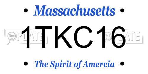 1TKC16 Massachusetts License Plate