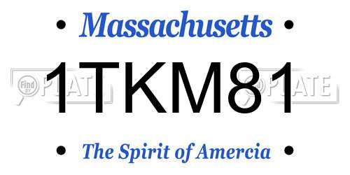 1TKM81 Massachusetts License Plate