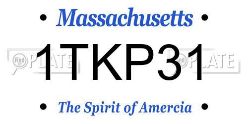 1TKP31 Massachusetts License Plate