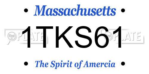 1TKS61 Massachusetts License Plate