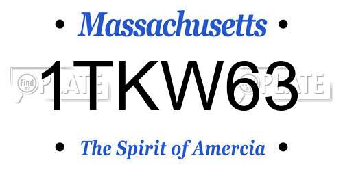 1TKW63 Massachusetts License Plate