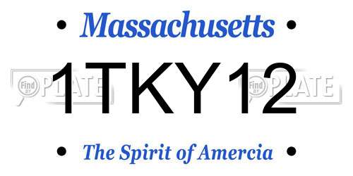 1TKY12 Massachusetts License Plate