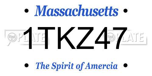 1TKZ47 Massachusetts License Plate