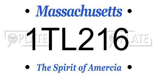 1TL216 Massachusetts License Plate