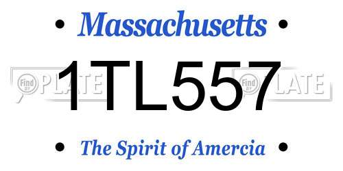 1TL557 Massachusetts License Plate