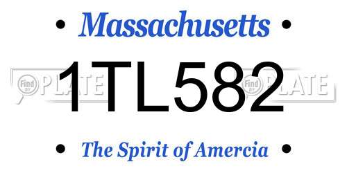 1TL582 Massachusetts License Plate