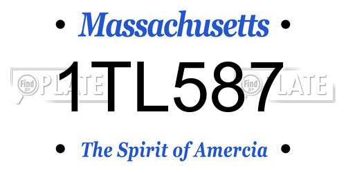 1TL587 Massachusetts License Plate