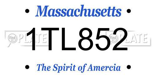 1TL852 Massachusetts License Plate