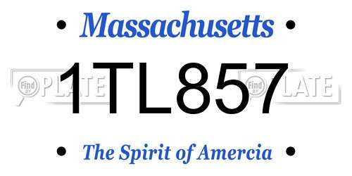 1TL857 Massachusetts License Plate