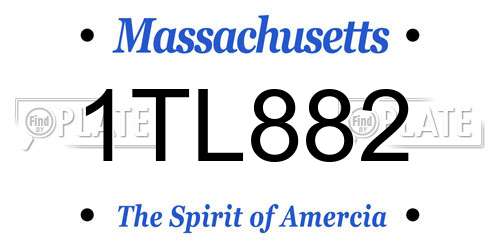 1TL882 Massachusetts License Plate