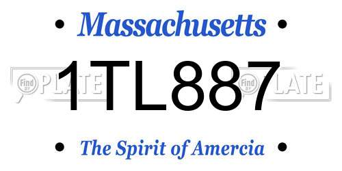 1TL887 Massachusetts License Plate
