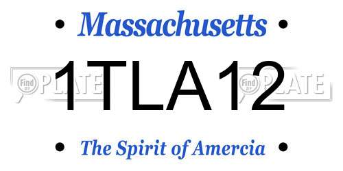 1TLA12 Massachusetts License Plate
