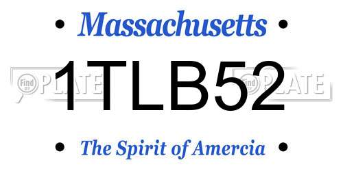 1TLB52 Massachusetts License Plate