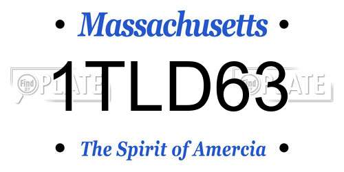 1TLD63 Massachusetts License Plate