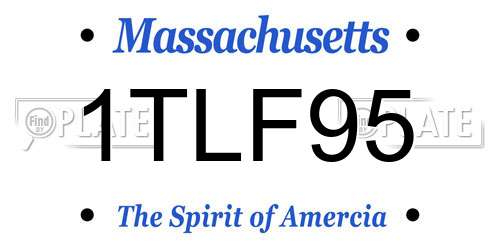 1TLF95 Massachusetts License Plate