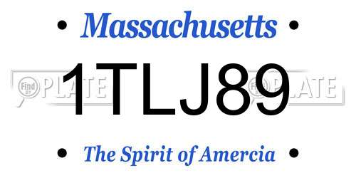 1TLJ89 Massachusetts License Plate