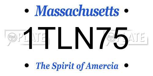 1TLN75 Massachusetts License Plate