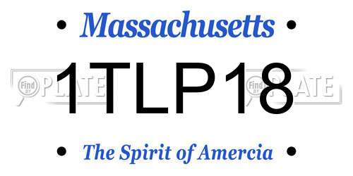 1TLP18 Massachusetts License Plate