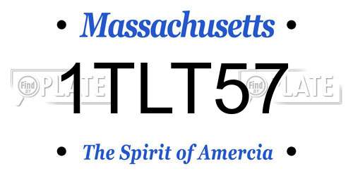 1TLT57 Massachusetts License Plate