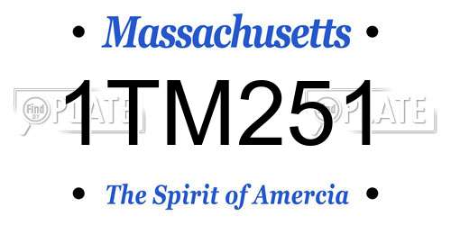 1TM251 Massachusetts License Plate