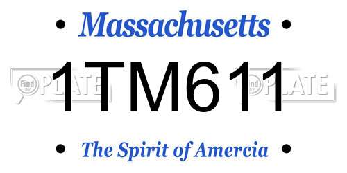 1TM611 Massachusetts License Plate
