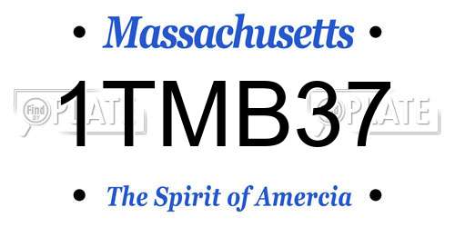 1TMB37 Massachusetts License Plate