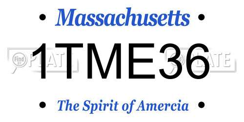 1TME36 Massachusetts License Plate
