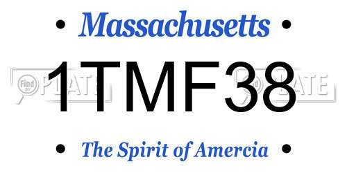 1TMF38 Massachusetts License Plate