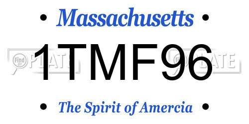 1TMF96 Massachusetts License Plate