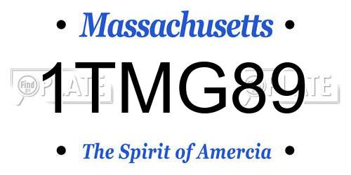 1TMG89 Massachusetts License Plate