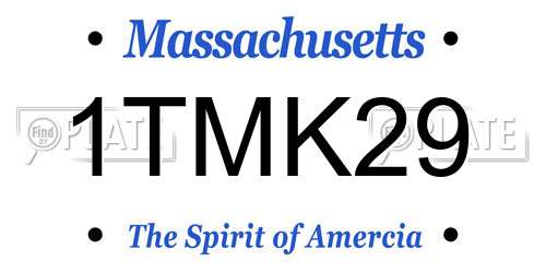 1TMK29 Massachusetts License Plate