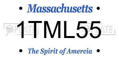 1TML55 Massachusetts License Plate