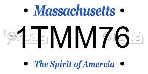 1TMM76 Massachusetts License Plate