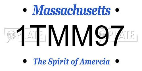 1TMM97 Massachusetts License Plate