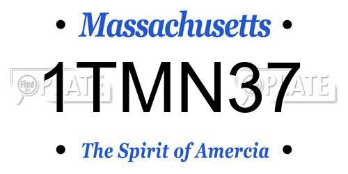 1TMN37 Massachusetts License Plate