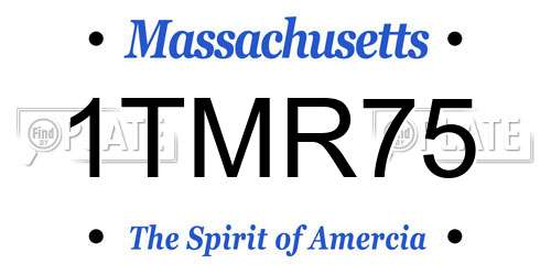 1TMR75 Massachusetts License Plate