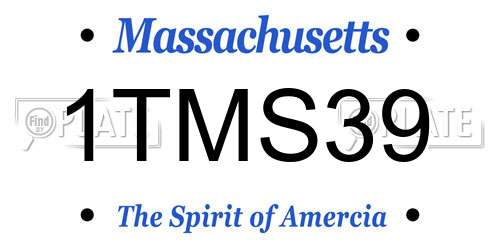 1TMS39 Massachusetts License Plate