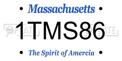 1TMS86 Massachusetts License Plate