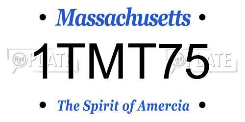 1TMT75 Massachusetts License Plate