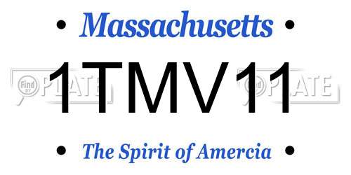 1TMV11 Massachusetts License Plate